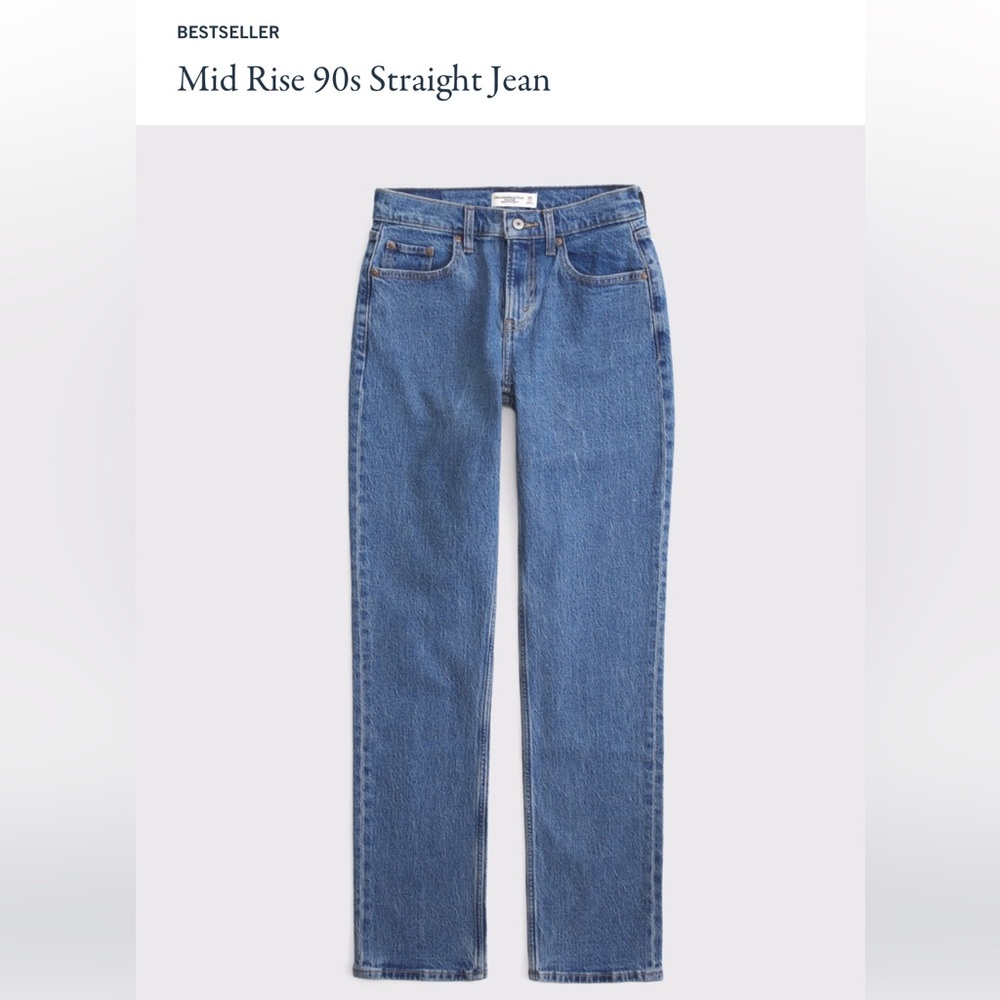 Abercrombie Mid Rise 90s Straight Jean 28L